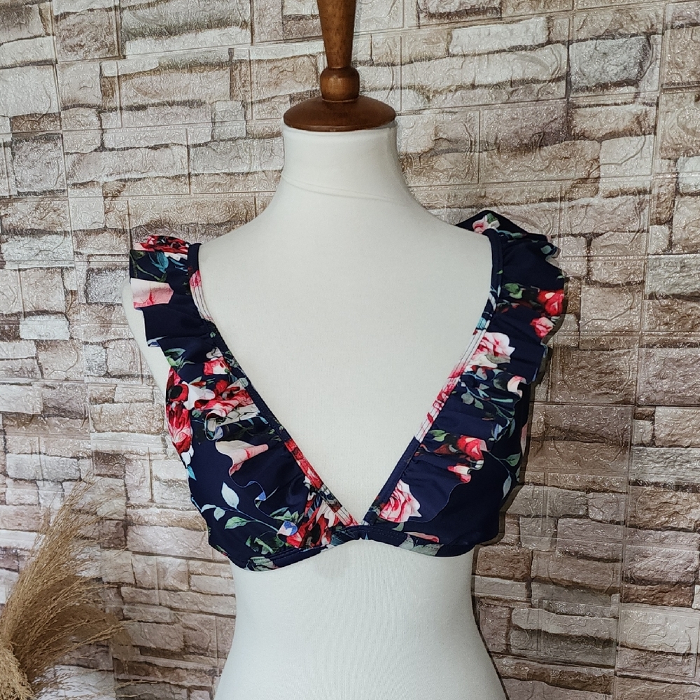 Cupshe Floral Ruffle Top Swimsuit